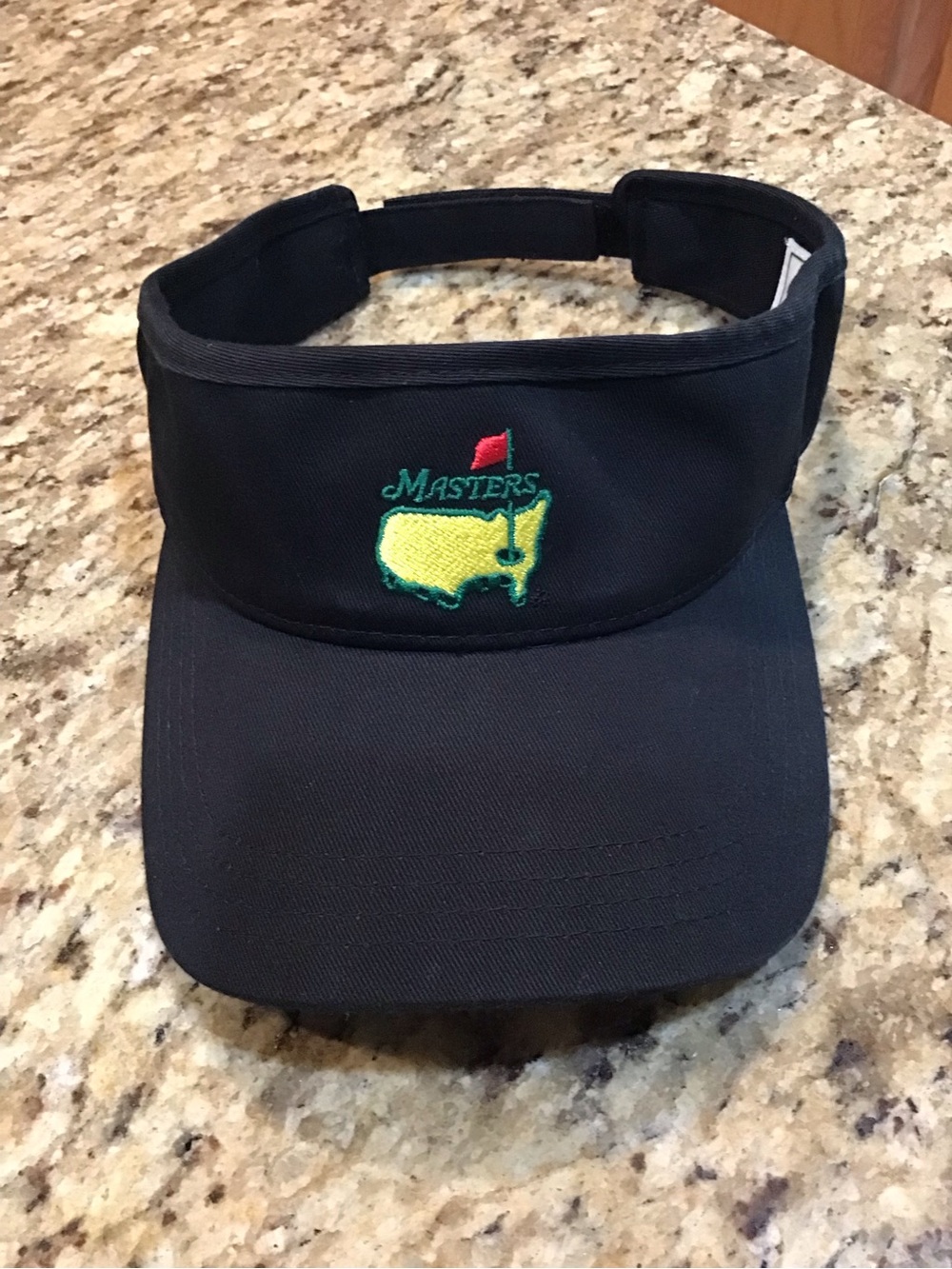 Black Masters Golf Visor with Yellow/Green Logo